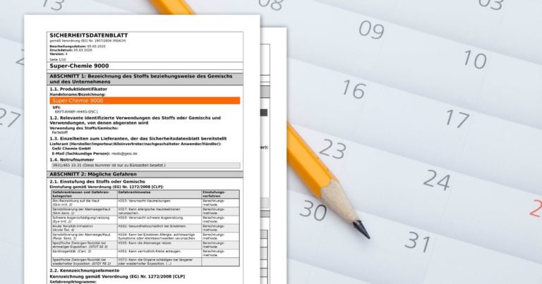Aktuelles Sicherheitsdatenblatt GeSi Software