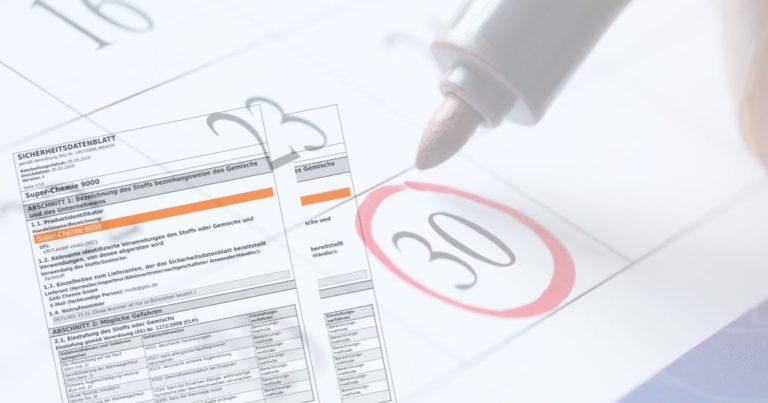 Aufbewahrungsfrist für Sicherheitsdatenblätter