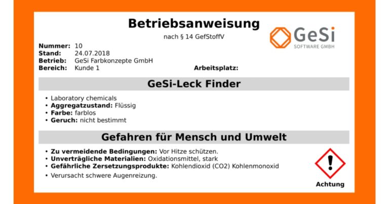 Muss eine Betriebsanweisung unterschrieben sein?